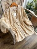  Nora embroideried kimono shirt - Áo Khoác Tơ Thêu Tay 