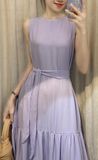  Emma Dress - Đầm xô lụa sát nách tím D53 