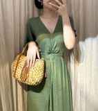  Viona Dress - Đầm Xoắn Eo Xô Lụa E104 