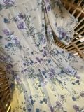  Melina Dress - Đầm voan in hoa có cúc - D01 