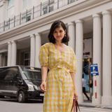  Celine Dress - Đầm kẻ caro vàng cotton D255 