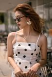  Polka dot 2 string maxi dress - Đầm chấm bi 2 dây D250 
