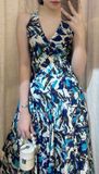  Hanna Dress - Đầm hoạ tiết sát nách, cổ v dáng xòe - D017 