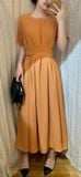  Eloise Dress - Đầm Tay Ngắn Xếp Ly Eo D938 