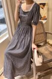  Florence Dress - Đầm hoa hồng cổ vuông D964 