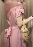 Maddison Dress - Đầm cổ tròn, dây quấn eo liền D022 