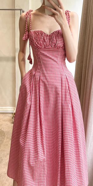  Leah Dress - Đầm Caro 2 Dây Cúp Ngực 