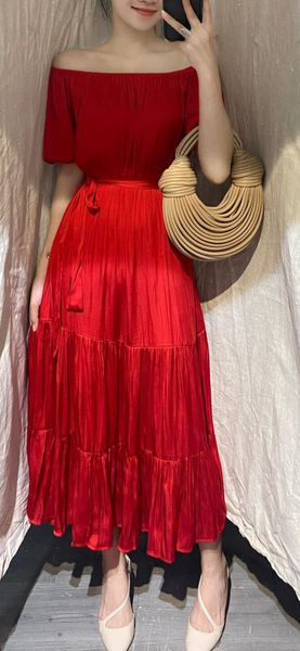  Luna Dress - Đầm trễ vai lụa các màu -  D735 