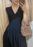 Ela Dress - Đầm Midi Cổ V Xếp Ly V09 
