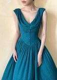  Freya Dress - Đầm Corset Cổ V Thiết Kế Nút Bọc G002 
