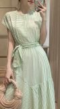  Evergreen Dress - Đầm Kẻ Sọc Đai Lưng PQ69 
