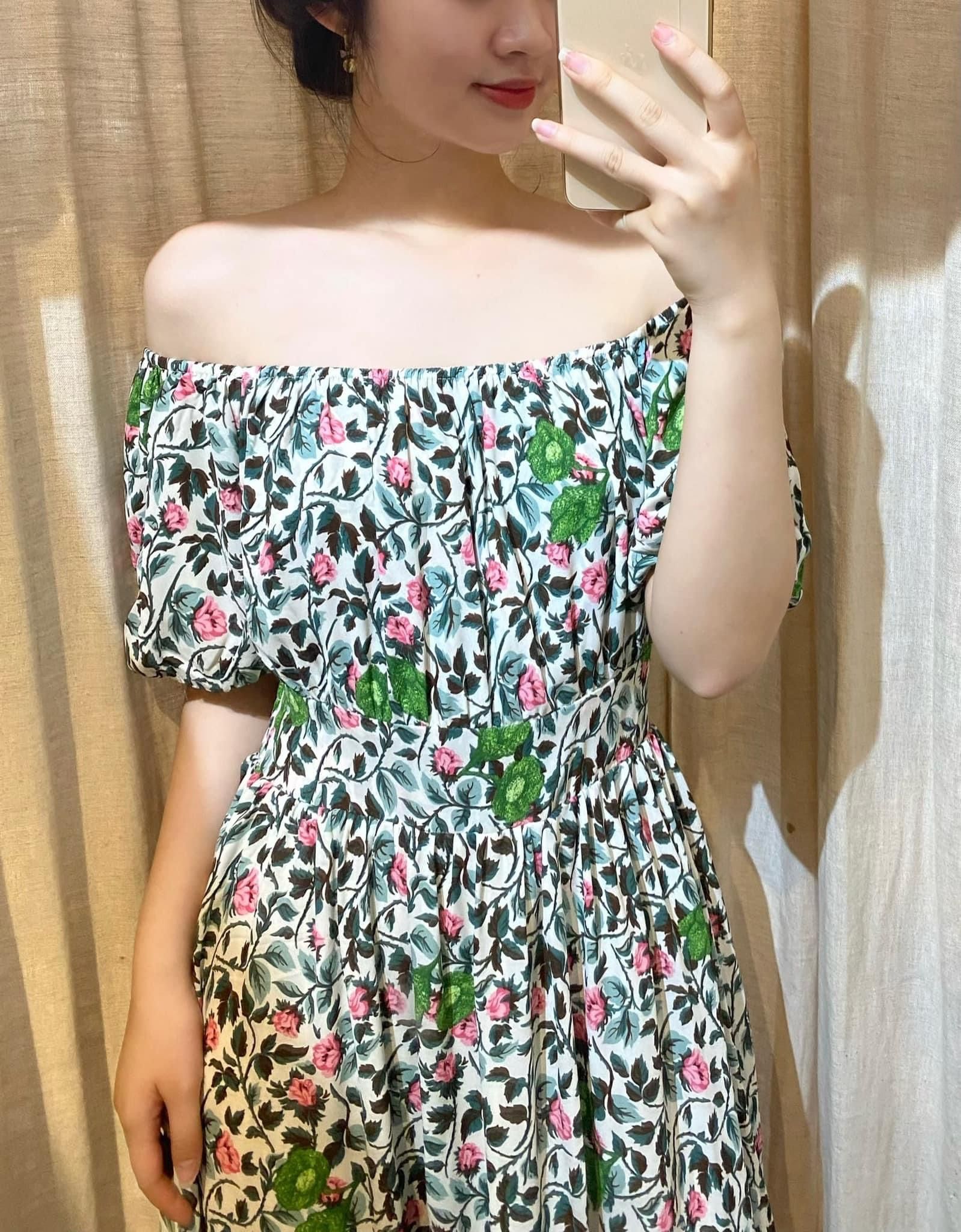  Đầm trễ vai tay ngắn - chun sau lưng - D638 