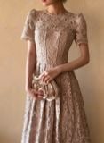  Belle Lace Dress - Đầm Corset Cổ Điển Tay Ngắn Q003 