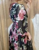  Melina Dress - Đầm voan in hoa có cúc - D01 
