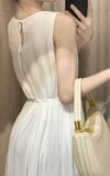  Calista Dress - Đầm xô lụa xếp ly ngực D743 