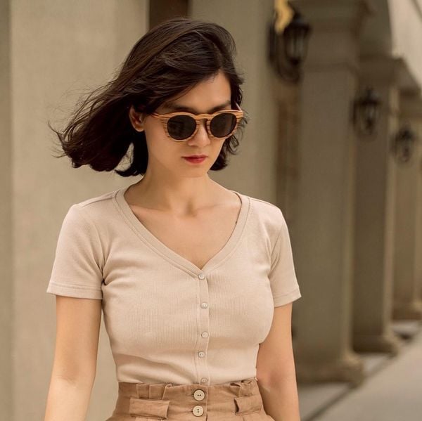  Charleigh Shirt - Áo sơ mi dệt kim - Tshirt with button A66 -> A72 