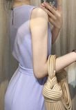  Emma Dress - Đầm xô lụa sát nách tím D53 