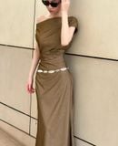  Zoey Dress - Đầm Lệch Vai Nhấn Eo D982 