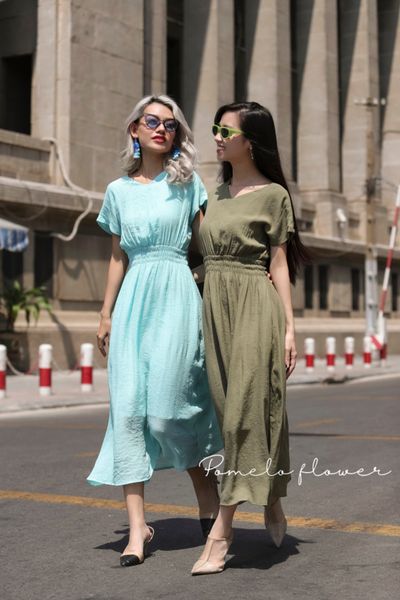 Laila Dress - Đầm maxi , cánh dơi nhấn eo - các màu PO01 