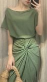  Mary Set - Set Áo Và Chân Váy Xoắn Eo L03 