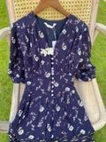  Melina Dress - Đầm voan in hoa có cúc - D01 