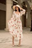  Charming princess dress - Đầm trắng thêu nổi hoa hồng D208 