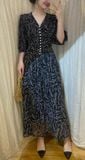  Melina Dress - Đầm voan in hoa có cúc - D01 