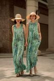  Lilliana Dress - Maxi họa tiết lá cây xanh lá  D212 