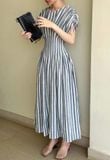  Cissy Dress - Đầm Linen Kẻ Sọc L074 