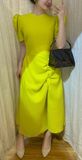  Megan Dress - Đầm công sở cổ V tay phồng - D750 