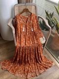  Brocades Dress - Đầm Maxi Hoạ Tiết Thổ Cẩm - D24 