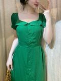  Ellis Dress - Đầm cổ vuông, hàng cúc phía trước L120 