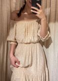 Hayley Dress - Đầm xô lụa trễ vai chấm bi - D612 