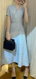  Rosie Dress - Đầm midi tweed cổ tim đắp chéo ngực tay ngắn D386 