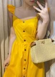  Drusilla Dress - Đầm 2 Dây Hàng Cúc Phía Trước 