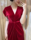  Della Dress - Đầm Nhung Xoắn Eo D909 