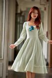  Katina  Dress - Đầm Tay Dài Cổ Vuông D042 
