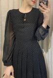 Ciara Dress - Đầm Voan Nổi Tay Dài E87 