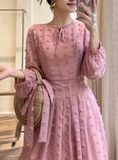  Ciara Dress - Đầm Voan Nổi Tay Dài E87 