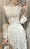  Ciara Dress - Đầm Voan Nổi Tay Dài E87 
