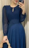  Ciara Dress - Đầm Voan Nổi Tay Dài E87 
