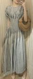  Cissy Dress - Đầm Linen Kẻ Sọc L074 