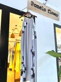  Layla Dress - Đầm cổ yếm xám in hoa - D251 