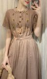 Nami Dress - Đầm Cổ Sen Thêu Tay E79 