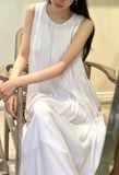  Calista Dress - Đầm xô lụa xếp ly ngực D743 
