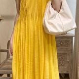  Calista Dress - Đầm xô lụa xếp ly ngực D743 