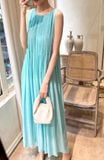  Calista Dress - Đầm xô lụa xếp ly ngực D743 