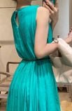  Calista Dress - Đầm xô lụa xếp ly ngực D743 