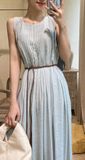  Calista Dress - Đầm xô lụa xếp ly ngực D743 
