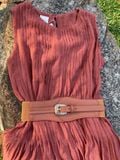  Calista Dress - Đầm xô lụa xếp ly ngực D743 